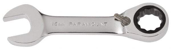 Paramount - 16mm 12 Point Combination Wrench - 15° Head Angle, 4-53/64" OAL, Chrome Vanadium Steel, Polished Finish - Top Tool & Supply