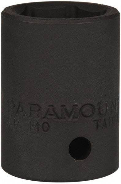 Paramount - 1/2" Drive 19mm Standard Impact Socket - 6 Points, 1-1/2" OAL - Top Tool & Supply