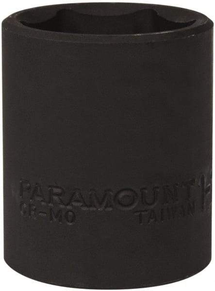 Paramount - 1/2" Drive 1-1/16" Standard Impact Socket - 6 Points, 1-3/4" OAL - Top Tool & Supply