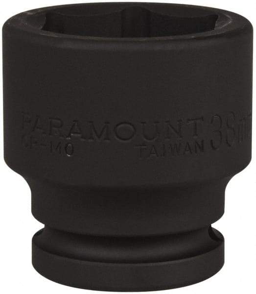 Paramount - 3/4" Drive 38mm Standard Impact Socket - 6 Points, 2-1/4" OAL - Top Tool & Supply