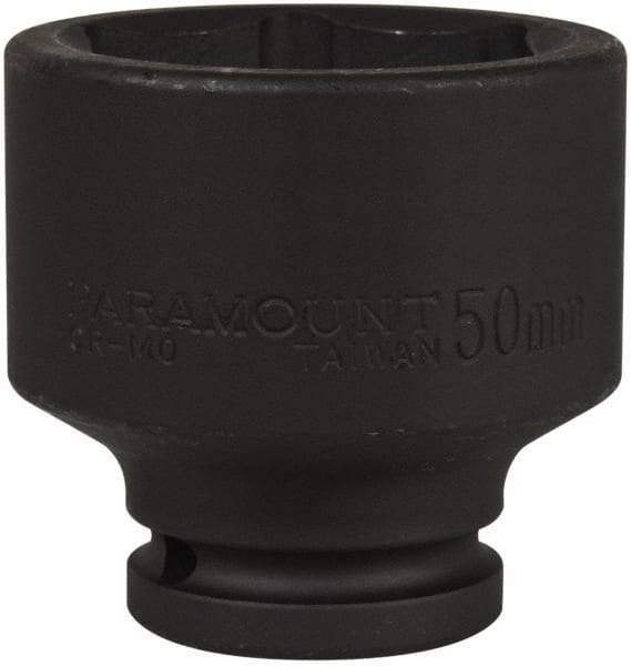 Paramount - 3/4" Drive 50mm Standard Impact Socket - 6 Points, 2-11/16" OAL - Top Tool & Supply