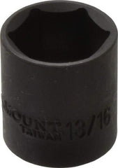 Paramount - 3/8" Drive 13/16" Standard Impact Socket - 6 Points, 1" OAL - Top Tool & Supply