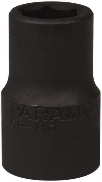 Paramount - 1/2" Drive 1/2" Standard Impact Socket - 6 Points, 1-1/2" OAL - Top Tool & Supply