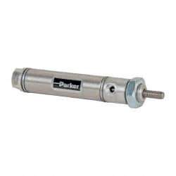 Parker - 1" Stroke x 9/16" Bore Double Acting Air Cylinder - 10-32 Port, 10-32 Rod Thread, 250 Max psi, 14 to 140°F - Top Tool & Supply