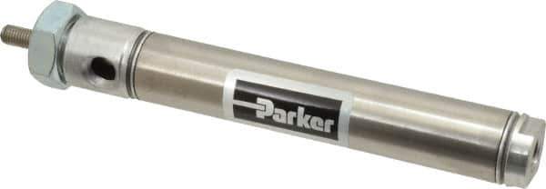 Parker - 3" Stroke x 3/4" Bore Double Acting Air Cylinder - 1/8 Port, 1/4-28 Rod Thread, 250 Max psi, 14 to 140°F - Top Tool & Supply