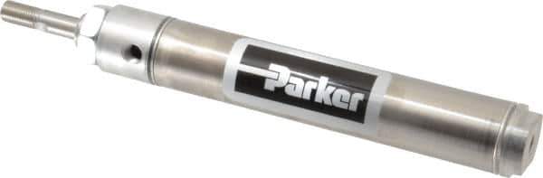 Parker - 5" Stroke x 1-1/4" Bore Double Acting Air Cylinder - 1/8 Port, 7/16-20 Rod Thread, 250 Max psi, 14 to 140°F - Top Tool & Supply