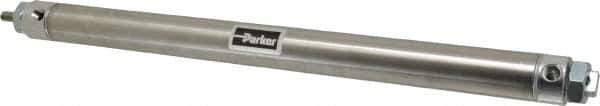 Parker - 12" Stroke x 1-1/16" Bore Double Acting Air Cylinder - 1/8 Port, 5/16-24 Rod Thread, 250 Max psi, 14 to 140°F - Top Tool & Supply