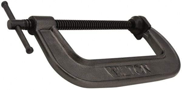 Hargrave - Light-Duty 14" Max Opening, 3-3/4" Throat Depth, Ductile Iron Standard C-Clamp - 2,850 Lb Capacity, 0" Min Opening, Standard Throat Depth - Top Tool & Supply