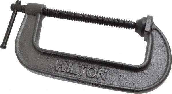 Wilton - Light-Duty 6" Max Opening, 2-3/4" Throat Depth, Ductile Iron Standard C-Clamp - 2,450 Lb Capacity, 0" Min Opening, Standard Throat Depth - Top Tool & Supply