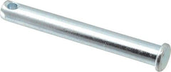 Made in USA - 5/16" Pin Diam, 2-1/2" OAL, Standard Clevis Pin - 9/64" Hole, 2-23/64" Usable Length, Zinc-Plated Steel - Top Tool & Supply