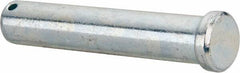 Made in USA - 3/4" Pin Diam, 4" OAL, Standard Clevis Pin - 5/32" Hole, 3-27/32" Usable Length, Zinc-Plated Steel - Top Tool & Supply