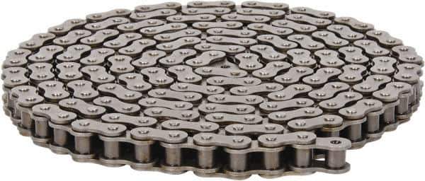 Morse - 5/8" Pitch, ANSI 50, Single Strand Roller Chain - Chain No. 50, 10 Ft. Long, 0.4" Roller Diam, 3/8" Roller Width - Top Tool & Supply