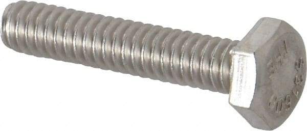 Value Collection - 1/4-20 UNC, 1-1/4" Length Under Head Hex Head Cap Screw - Fully Threaded, Grade 316 Stainless Steel, Uncoated, 7/16" Hex - Top Tool & Supply