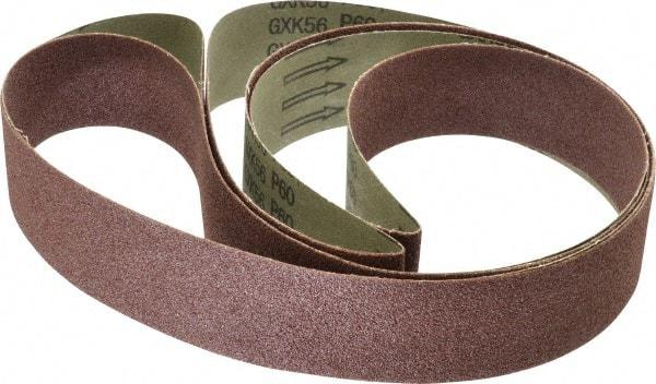 Tru-Maxx - 2" Wide x 132" OAL, 60 Grit, Aluminum Oxide Abrasive Belt - Aluminum Oxide, Medium, Coated - Top Tool & Supply