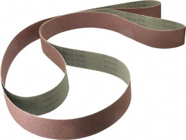 Tru-Maxx - 2" Wide x 132" OAL, 100 Grit, Aluminum Oxide Abrasive Belt - Aluminum Oxide, Fine, Coated - Top Tool & Supply