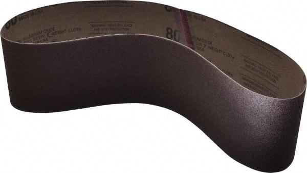 Tru-Maxx - 4" Wide x 36" OAL, 80 Grit, Aluminum Oxide Abrasive Belt - Aluminum Oxide, Medium, Coated - Top Tool & Supply