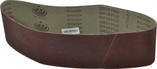 Tru-Maxx - 4" Wide x 36" OAL, 100 Grit, Aluminum Oxide Abrasive Belt - Aluminum Oxide, Fine, Coated - Top Tool & Supply