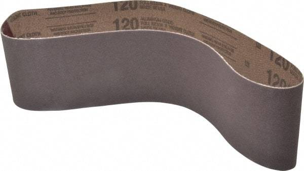 Tru-Maxx - 4" Wide x 36" OAL, 120 Grit, Aluminum Oxide Abrasive Belt - Aluminum Oxide, Fine, Coated - Top Tool & Supply