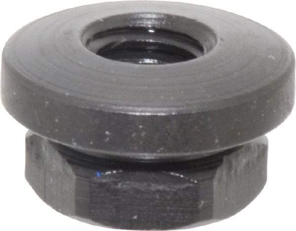 Gibraltar - 5/16-18 Steel Black Oxide Spherical Flange Nut - Grade 12L14, 3/8" High, 3/4" Diam x 1/8" High Flange, 1-1/4" Radius - Top Tool & Supply