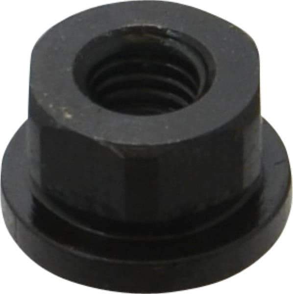 Gibraltar - 3/8-16 Steel Black Oxide Spherical Flange Nut - Grade 12L14, 1/2" High, 7/8" Diam x 1/8" High Flange, 1-1/4" Radius - Top Tool & Supply