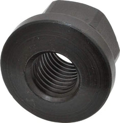 Gibraltar - 3/4-10 Steel Black Oxide Spherical Flange Nut - Grade 12L14, 1" High, 1-5/8" Diam x 1/4" High Flange, 2-1/4" Radius - Top Tool & Supply