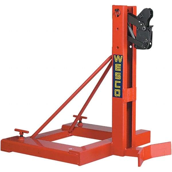 Wesco Industrial Products - 1,000 Lb Load Capacity, 16, 30, 55 & 85 Gal Drum Grab - 28" Wide x 34" High, Steel Wheels - Top Tool & Supply