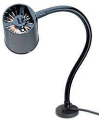 Made in USA - 18 Inch, Gooseneck, Magnetic Mounted, Incandescent, Black, General Purpose Task Light - 100 Watt, 120 Volt, Nonmagnifying - Top Tool & Supply