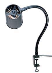 Made in USA - 18 Inch, Gooseneck, Clamp on, Incandescent, Black, General Purpose Task Light - 100 Watt, 120 Volt, Nonmagnifying - Top Tool & Supply