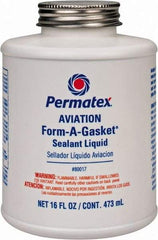 Permatex - 16 oz Aviation Gasket Sealant - -65 to 400°F, Dark Brown, Comes in Brush Top Can - Top Tool & Supply