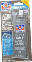 Permatex - 3-1/2 oz Gasket Maker - -65 to 650°F, Gray, Comes in Tube - Top Tool & Supply