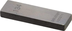 Mitutoyo - 0.134" Rectangular Steel Gage Block - Accuracy Grade 0, Includes Certificate of Inspection - Top Tool & Supply