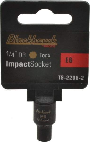 Blackhawk by Proto - 1/4" Drive Impact Socket - 1-1/8" OAL - Top Tool & Supply