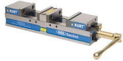 Kurt - 4" Jaw Width, 2-63/64" Jaw Opening Capacity, Horizontal Stationary Machine Vise - Manual Operation, 5,870 Lb Capacity, 1 Station, 17.7" Long x 3.775" High x 1-13/32" Deep, 35.56mm Jaw Height - Top Tool & Supply