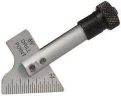 SPI - 118° Bevel Angle Steel Drill Point Gage - 1/32 Inch Bevel Graduation, Use with Steel Rules 3/4 Inch Wide, 0.04 Inch Thick - Top Tool & Supply