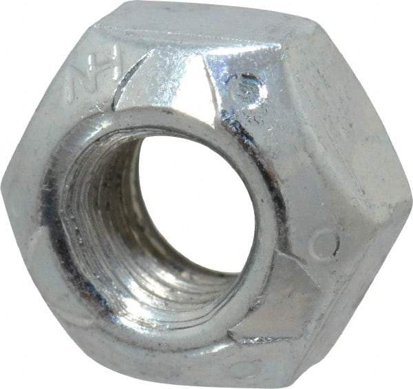 Value Collection - 1/4-28 UNF Grade C Hex Lock Nut with Distorted Thread - 7/16" Width Across Flats, Cadmium Clear-Plated Finish - Top Tool & Supply