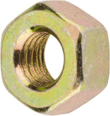 Value Collection - 1/4-28 UNF Steel Right Hand Hex Nut - 7/16" Across Flats, 7/32" High, Zinc Yellow Dichromate Finish - Top Tool & Supply