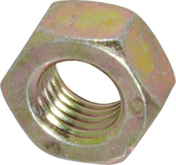 Value Collection - 5/16-24 UNF Steel Right Hand Hex Nut - 1/2" Across Flats, 17/64" High, Zinc Yellow Dichromate Finish - Top Tool & Supply