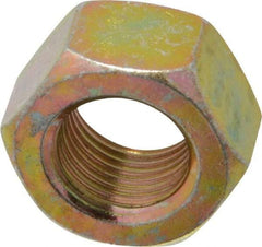 Value Collection - 9/16-18 UNF Steel Right Hand Hex Nut - 7/8" Across Flats, 31/64" High, Zinc Yellow Dichromate Finish - Top Tool & Supply