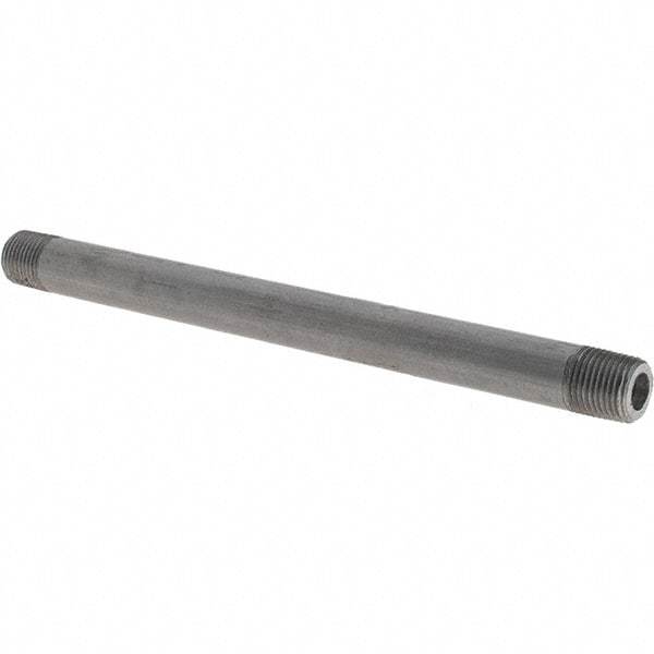 Made in USA - Schedule 80, 1/8" Diam x 5" Long Black Pipe Nipple - Threaded - Top Tool & Supply