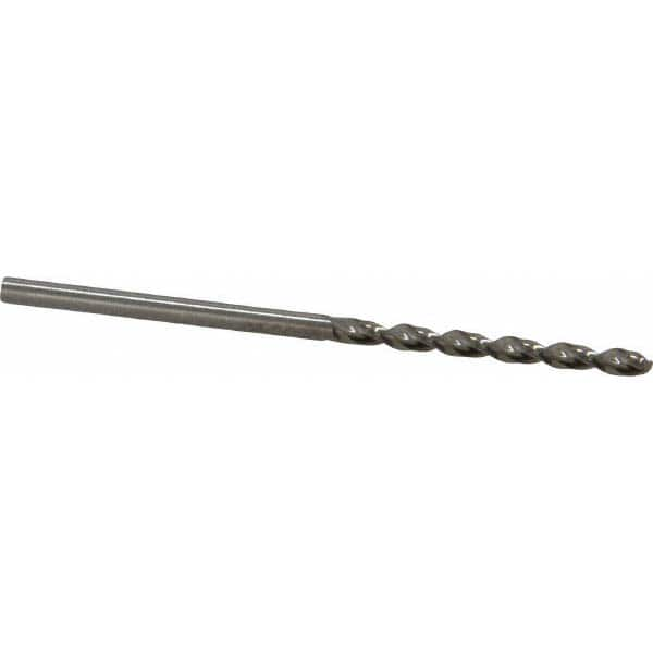 Jobber Length Drill Bit: 0.0807″ Dia, 130 °, High Speed Steel Bright/Uncoated, Right Hand Cut, Parabolic Flute, Straight-Cylindrical Shank, Series 549