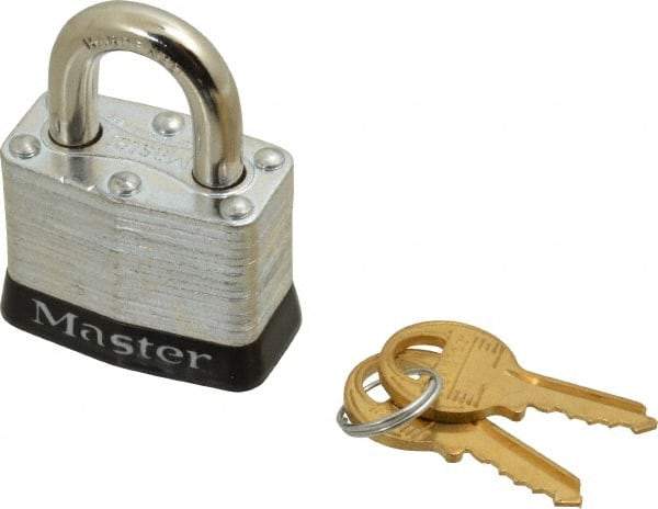 Master Lock - Keyed Alike Retaining Key Conductive Lockout Padlock - 3/4" Shackle Clearance, 9/32" Shackle Diam, 1-1/4" Body Height x 1-9/16" Body Width, Black, 4 Pins - Top Tool & Supply