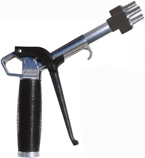 Coilhose Pneumatics - 150 Max psi High Flow Multi-Jet Nozzle Pistol Grip Blow Gun - 3/8 NPT, 2" Tube Length, Aluminum - Top Tool & Supply