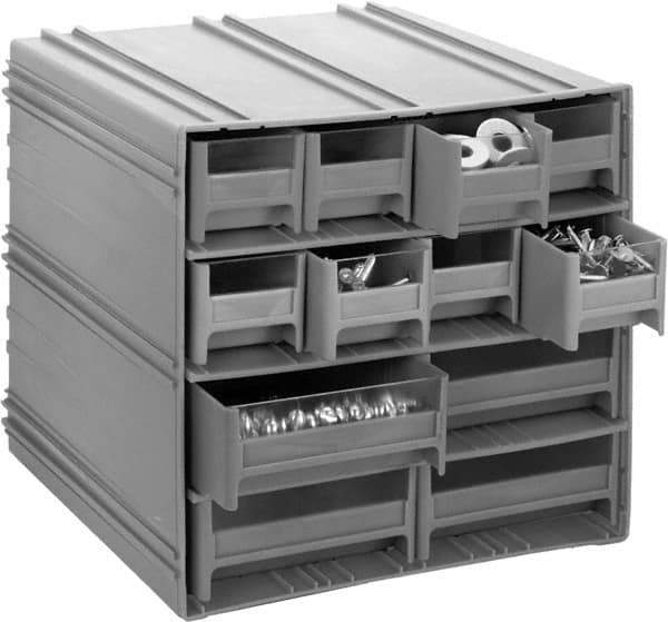 Quantum Storage - 96 Bin, Small Parts Interlocking Storage Cabinet Stand - 8" Deep x 23-5/8" Wide x 52" High - Top Tool & Supply