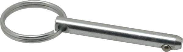 Gibraltar - 1/4" Pin Diam, 1-3/4" Long, Zinc Plated Steel Ball Lock Hitch Pin - 1-1/2" Usable Length - Top Tool & Supply