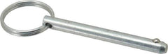 Gibraltar - 1/4" Pin Diam, 2-1/4" Long, Zinc Plated Steel Ball Lock Hitch Pin - 2" Usable Length - Top Tool & Supply