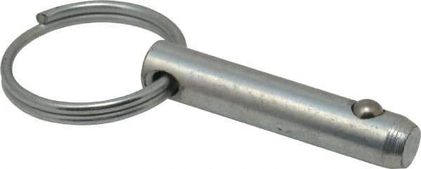 Gibraltar - 5/16" Pin Diam, 1-3/8" Long, Zinc Plated Steel Ball Lock Hitch Pin - 1" Usable Length - Top Tool & Supply