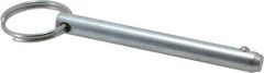 Gibraltar - 5/16" Pin Diam, 2-7/8" Long, Zinc Plated Steel Ball Lock Hitch Pin - 2-1/2" Usable Length - Top Tool & Supply