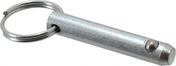 Gibraltar - 3/8" Pin Diam, 1-7/8" Long, Zinc Plated Steel Ball Lock Hitch Pin - 1-1/2" Usable Length - Top Tool & Supply