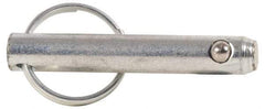 Gibraltar - 3/8" Pin Diam, 2-3/8" Long, Zinc Plated Steel Ball Lock Hitch Pin - 2" Usable Length - Top Tool & Supply