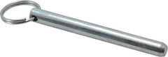 Gibraltar - 3/8" Pin Diam, 3-3/8" Long, Zinc Plated Steel Ball Lock Hitch Pin - 3" Usable Length - Top Tool & Supply